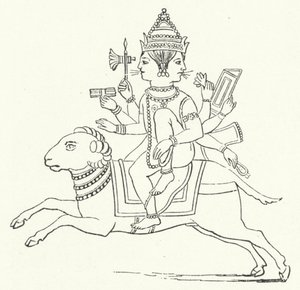 Agni , hinduski bóg ognia (rycina) autorstwa German School