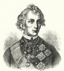 Aleksander Suworow, rosyjski generał (grafika) autorstwa German School
