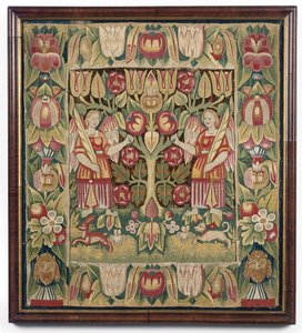 Poszewka alegoryczna z gobelinem, Niemcy Północne, prawdopodobnie Hamburg, ok.1600-50 autorstwa German School