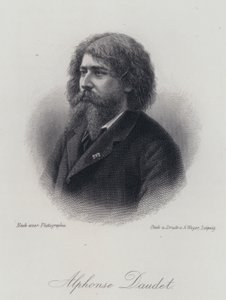 Alphonse Daudet, francuski powieściopisarz (grafika) autorstwa German School