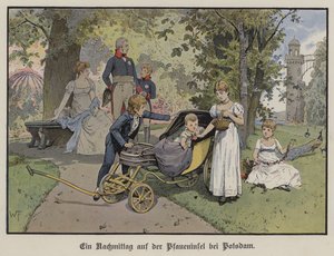 Popołudnie na Pfaueninsel w Poczdamie (kolor lito) autorstwa German School