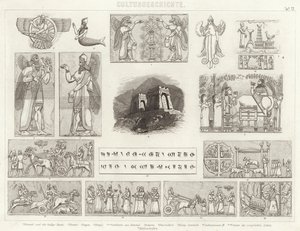 Starożytna Asyria. Ilustracja do Atlasu Bilder (grawerowanie) autorstwa German School