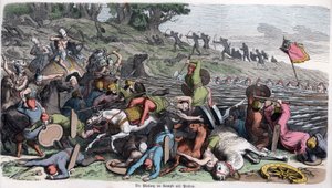 Historia starożytna. Macedonia. Macedońska falanga walcząca z Persami. ... (rycina) autorstwa German School