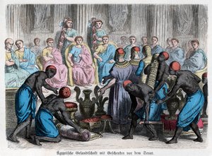 Historia starożytna. Rzym. Egipska ambasada wręczająca prezenty ... (rycina) autorstwa German School