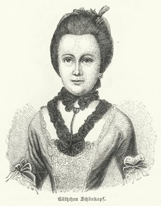 Anna Katharina Schoenkopf (1746-1810), inspiracja dla wierszy miłosnych niemieckiego pisarza Johanna Wolfganga Goethego Anttenlieder autorstwa German School