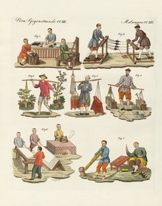 Sztuka i rękodzieło w Chinach (kolorowe grawerowanie) autorstwa German School