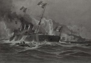 Atak austrowęgierskiej marynarki wojennej na dwa włoskie niszczyciele torpedowców autorstwa German School
