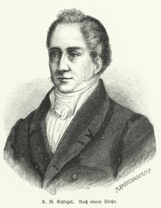 August Wilhelm Schlegel, niemiecki poeta i tłumacz (litografia) autorstwa German School