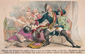 Baron Munchausen (kolor lito) autorstwa German School