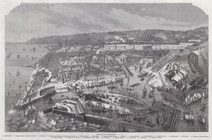 Widok z lotu ptaka na Le Havre, Francja (grafika) autorstwa German School