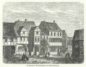 Miejsce urodzenia poety Friedricha Gottlieba Klopstocka, Quedlinburg, Niemcy (rycina) autorstwa German School