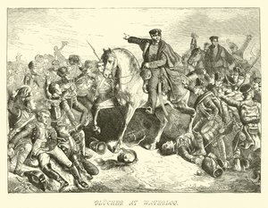 Blucher w Waterloo autorstwa German School