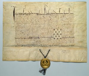 Bulla Karola IV (1316-78) cesarza rzymskiego, 29 stycznia 1365 (tusz na pergaminie ze złotą pieczęcią) autorstwa German School