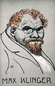 Karykatura Maxa Klingera (1857-1920) (kolor lito) autorstwa German School