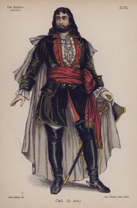 Carl, z Die Rauber (Zbójcy) Friedricha Schillera (kolor lito) autorstwa German School