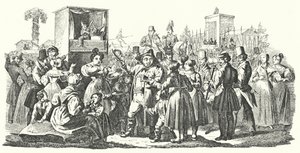 Karnawał w stuttgarckiej dzielnicy Cannstatt, jesień 1835 (rycina) autorstwa German School