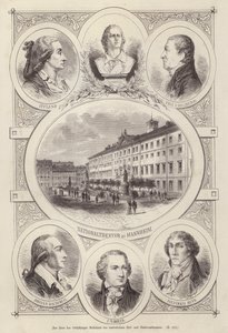 Stulecie Sądu i Teatrów Narodowych, Mannheim, Niemcy (grafika) autorstwa German School