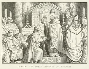 Karol Wielki koronowany na cesarza autorstwa German School