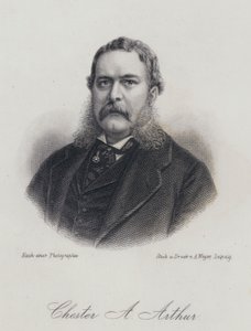 Chester A Arthur, amerykański polityk i 21. prezydent Stanów Zjednoczonych (grafika) autorstwa German School