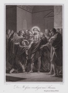 Chrystus ukazuje się Tomaszowi (rycina) autorstwa German School