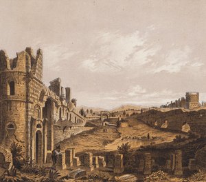 Cyrk Maksencjusza, Rzym (kolorowa litografia) autorstwa German School