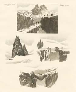 O wejściu na Mount Blanc (kolorowy grawerunek) autorstwa German School