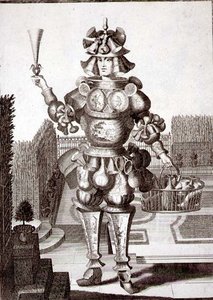 Kostium dla handlarza szkłem i naczyniami, wyd. Gerard Valck (1651/2-1726) c.1690 (rycina) autorstwa German School