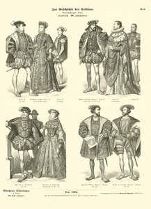 Strój francuskiej rodziny królewskiej i szlachty, XVI wiek autorstwa German School