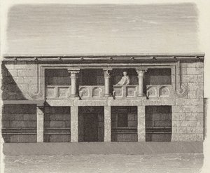 Dziedziniec starożytnego greckiego domu w środkowej Syrii. Ilustracja do Atlasu Bilder (grawerowanie) autorstwa German School