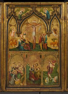 Tryptyk Ukrzyżowania (dawniej znany jako Tryptyk Estouteville) (panel centralny), ok. 1374 (tempera na panelu) autorstwa German School