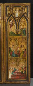 Tryptyk Ukrzyżowania (dawniej znany jako Tryptyk Estouteville) (prawe skrzydło), ok. 1374 (tempera na panelu) autorstwa German School