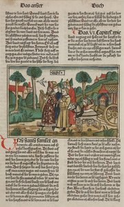 Dawid i Arka Przymierza, koniec XV w. (rękopis drzeworyt) autorstwa German School