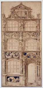 Dekoracja elewacji domu autorstwa Hansa Holbeina Le Jeune (1497-1543) (Ec. All.) Wym. 0,58 x 0,27 m Paryż. Muzeum w Luwrze autorstwa German School