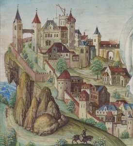 Detal Ukrzyżowania, niemieckie miasto, koniec XV wieku (tempera i złoto na pergaminie) autorstwa German School