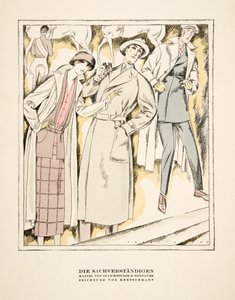 "Die Sachverständigen", reklama płaszczy Stawropulos  Moldauer, ze Styl, wyd. 1922 (druk pochoir) autorstwa German School