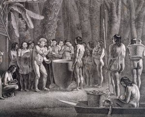Święto picia plemienia Coroados, ok.1835-50 autorstwa German School