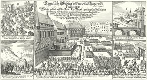 Egzekucja członków protestanckiego powstania czeskiego na Rynku Starego Miasta w Pradze autorstwa German School
