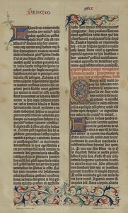 Facsilimile z 42-wierszowej Biblii łacińskiej Jana Gutenberga z 1455 r. (kolor lito) autorstwa German School
