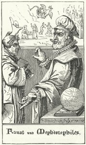 Faust i Mefistofeles (rycina) autorstwa German School