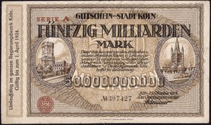 Banknot 50 miliardów marek, 1923 autorstwa German School