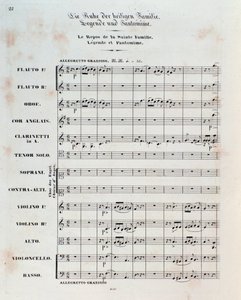 Pierwsza strona partytury Ucieczka do Egiptu, op. 25, uwertura Hectora Berlioza autorstwa German School