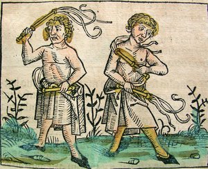 Biczownicy, opublikowana w Kronice Norymberskiej, 1493 autorstwa German School
