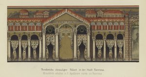 Dawny pałac Teoderyka Wielkiego, króla Ostrogotów, w Rawennie we Włoszech (kolor lito) autorstwa German School