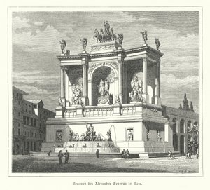 Fontanna Aleksandra Sewera, starożytny Rzym (rycina) autorstwa German School