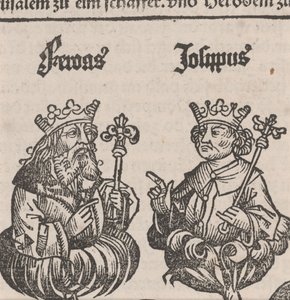 Fragment ilustracji z Kroniki Norymberskiej autorstwa German School