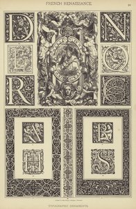 Francuski renesans, ozdoby typograficzne (kolor lito) autorstwa German School