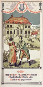 Friedrich von Schiller (1759-1805) odwiedza dyrektora Teatru Królewskiego w Berlinie w maju 1804 r. 1906 autorstwa German School
