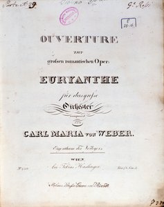Frontyspis z opery „Euryanthe” Carla von Webera (lito) autorstwa German School