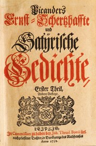 Frontyspis „Wierszy satyrycznych” Picandera (Christian Friedrich Heinrici) autorstwa German School