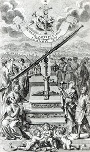Frontyspis do Oculus Artificialis Teledioptricus Sive Telescopium autorstwa Johanna Zahna, wydanie 2 opublikowane w 1702 r. autorstwa German School
